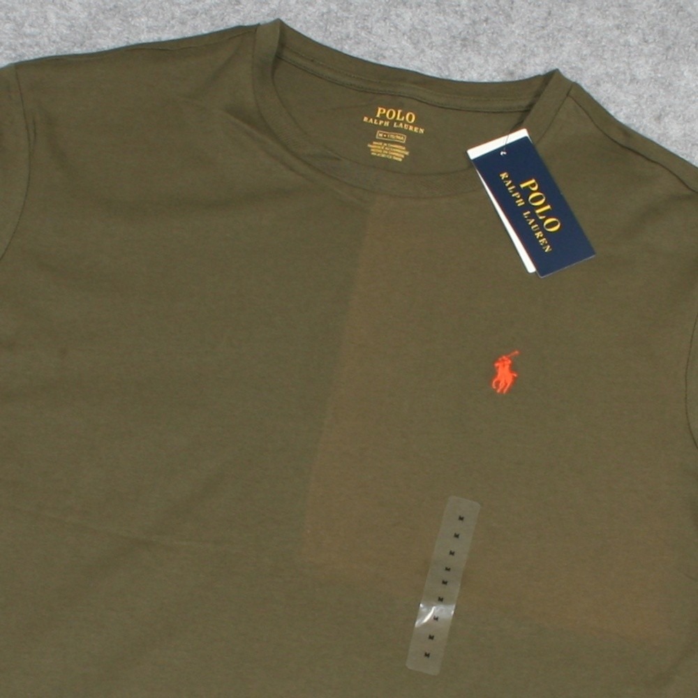 Polo Ralph Lauren Mens T-Shirt Medium Olive Green Embroidered Pony Logo NWT